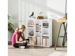 HOMCOM Bücherregal Standregal mit 8 Ebenen Aufbewahrungsregal