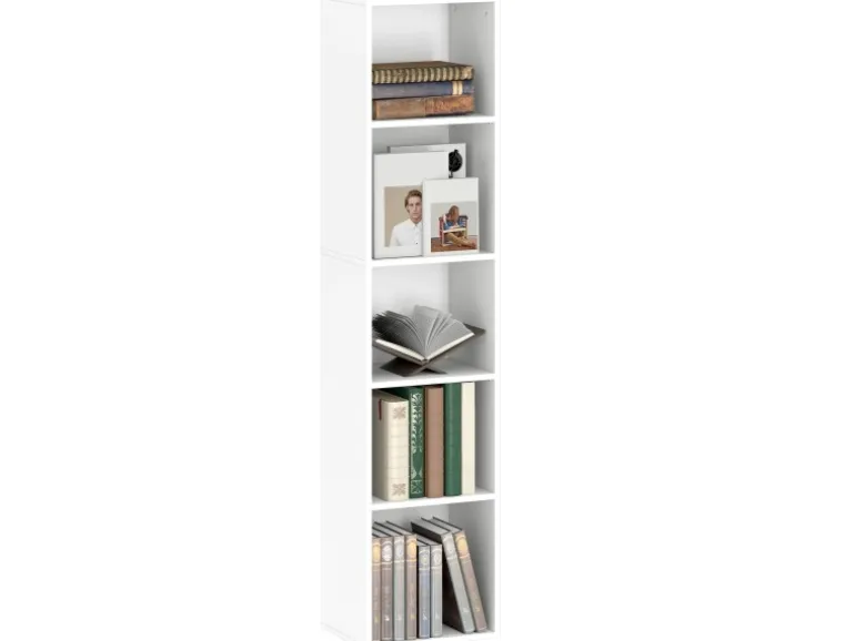 HOMCOM Bücherregal Standregal mit 5 Ebenen Aufbewahrungsregal
