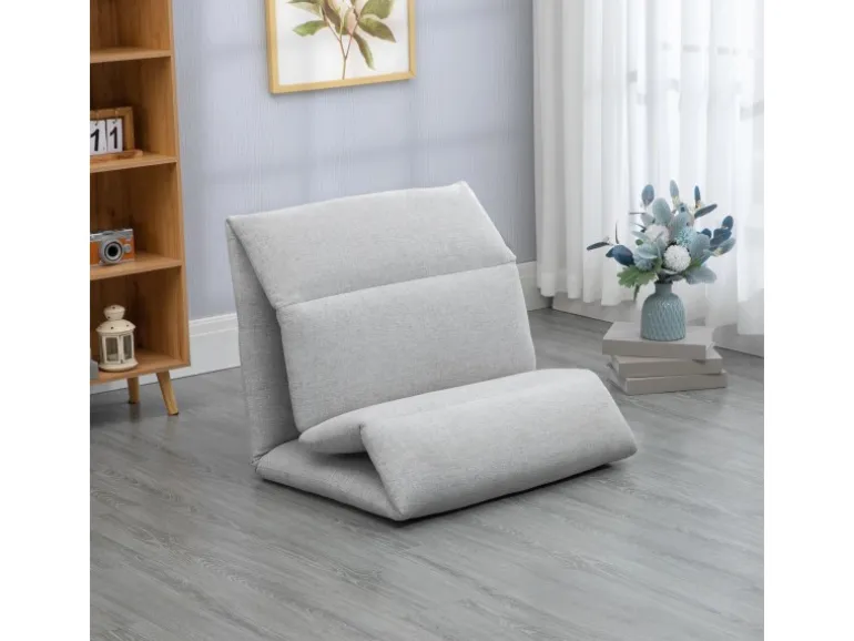 HOMCOM Bodenstuhl mit 5-Stufig mit Liegefunktion 72 x 71 x 60 cm