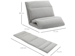 HOMCOM Bodenstuhl mit 5-Stufig mit Liegefunktion 72 x 71 x 60 cm