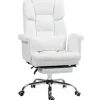 HOMCOM Bürostuhl mit Liegefunktion Kunstleder Weiß 69L x 65B x 107-115H cm