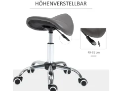 HOMCOM Drehstuhl Kosmetikhocker Gepolstert