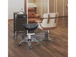 HOMCOM Drehstuhl Rollhocker Höhenverstellbar