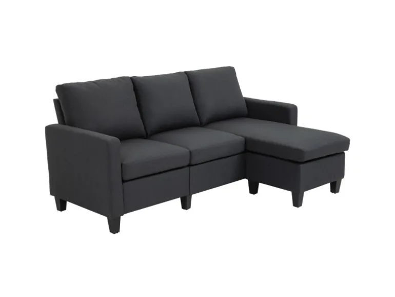 HOMCOM Ecksofa Stoffsofa L-Form Leinen