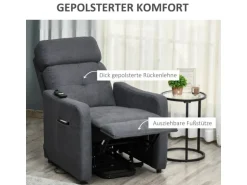 HOMCOM Elektrischer Liftstuhl Polyesterstoff Stahl Grau 71L x 94B x 104H cm