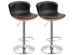 HOMCOM 2er-Set Barhocker mit Rückenlehne Drehbar