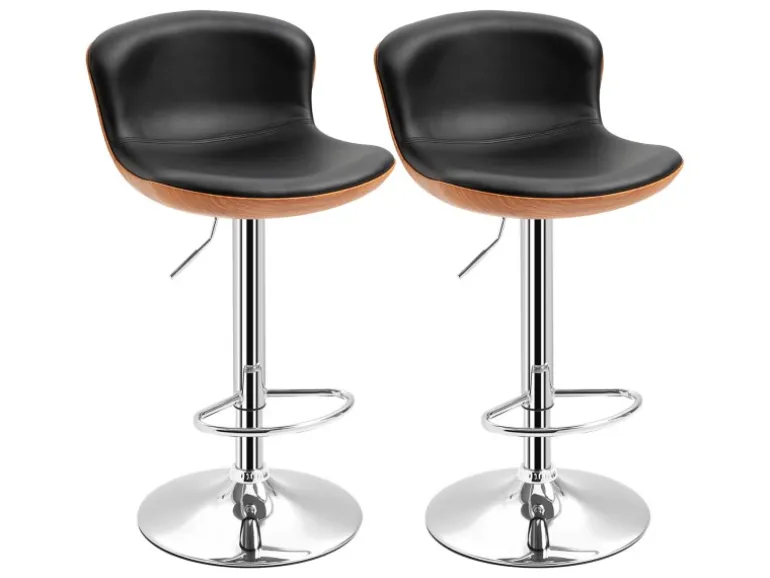 HOMCOM 2er-Set Barhocker mit Rückenlehne Drehbar