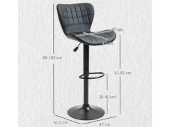 HOMCOM 2er-Set Barstuhl Barhocker Bistrohocker