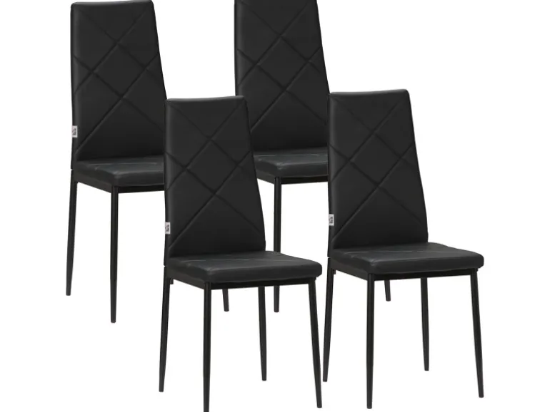 HOMCOM 4er-Set Küchenstuhl mit Stahlbeine