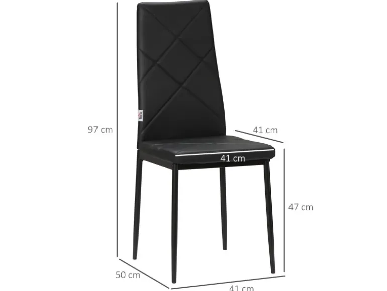 HOMCOM 4er-Set Küchenstuhl mit Stahlbeine