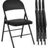 HOMCOM 4er-Set Klappstühle Tragbar mit Kissen Stahlbeine Kunstleder
