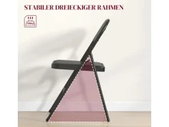 HOMCOM 4er-Set Klappstühle Tragbar mit Kissen Stahlbeine Kunstleder