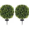 HOMCOM 2er-Set Künstlicher Buchsbaumkugeln 56 cm Kunstpflanze