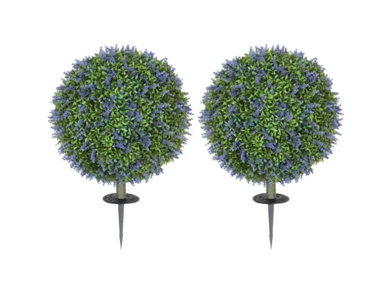 HOMCOM 2er-Set Lavendel Künstliche Pflanzen mit UV Schutz
