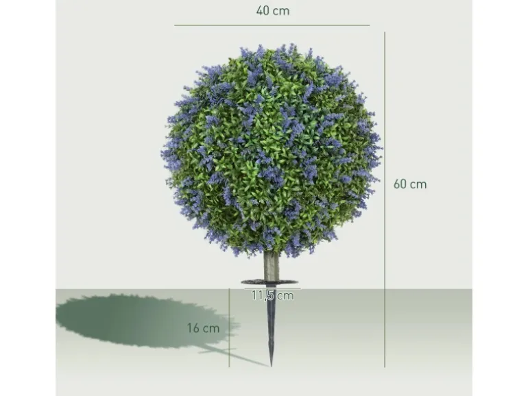 HOMCOM 2er-Set Lavendel Künstliche Pflanzen mit UV Schutz