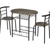 HOMCOM Essgruppe mit 2 Stühlen MDF Metall Schwarz 80L x 53B x 74,5H cm