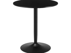 HOMCOM Esstisch für 2 Personen mit Stahlbeinen Rutschfest Ø70 x 75 cm Schwarz