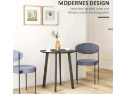 HOMCOM Esstisch für 4 Personen MDF Stahl Schwarz 72L x 72B x 75H cm