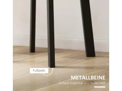 HOMCOM Esstisch für 4 Personen MDF Stahl Schwarz 72L x 72B x 75H cm