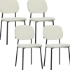 HOMCOM Esszimmerstühle Polyester Stahl 49L x 47B x 85H cm Weiß