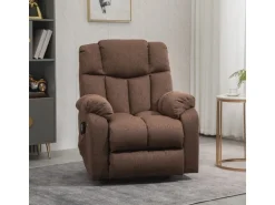 HOMCOM Fernsehsessel mit Aufstehhilfe Polyester Stahl Braun 92L x 95B x 107H cm