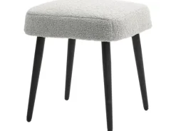 HOMCOM Fußhocker mit Kaschmir-Optik Stahlbeine Hellgrau 42 x 42 x 47 cm
