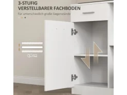 HOMCOM Küchenschrank Hochschrank MDF Weiß 80L x 35B x 180H cm