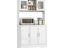 HOMCOM Küchenschrank Spanplatte MDF 108L x 35B x 180H cm Weiß