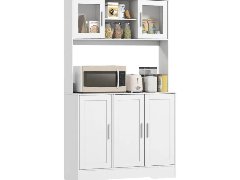 HOMCOM Küchenschrank Spanplatte MDF 108L x 35B x 180H cm Weiß