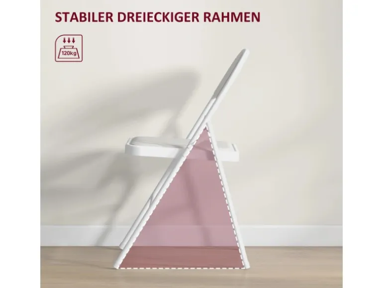 HOMCOM Klappstuhl Stahl Kunstleder 46L x 45B x 78H cm Weiß