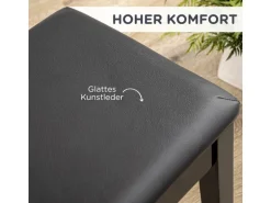HOMCOM Klavierbank mit Stauraum Lederkissen Schwarz 75 x 35 x 49 cm
