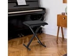 HOMCOM Klavierhocker Höhenverstellbar Zusammenklappbar Schwarz 39 x 29 x 37-47cm