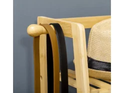 HOMCOM Kleiderständer mit Kleiderhaken Bambus Naturholz 114L x 40B x 139H cm