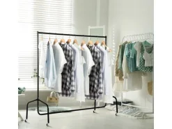 HOMCOM Kleiderständer Wäscheständer Rollgarderobe 150 x 60 x 170 cm