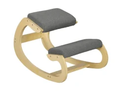 HOMCOM Kniestuhl für Homeoffice Buchenholz Grau 54,5L x 85B x 54H cm