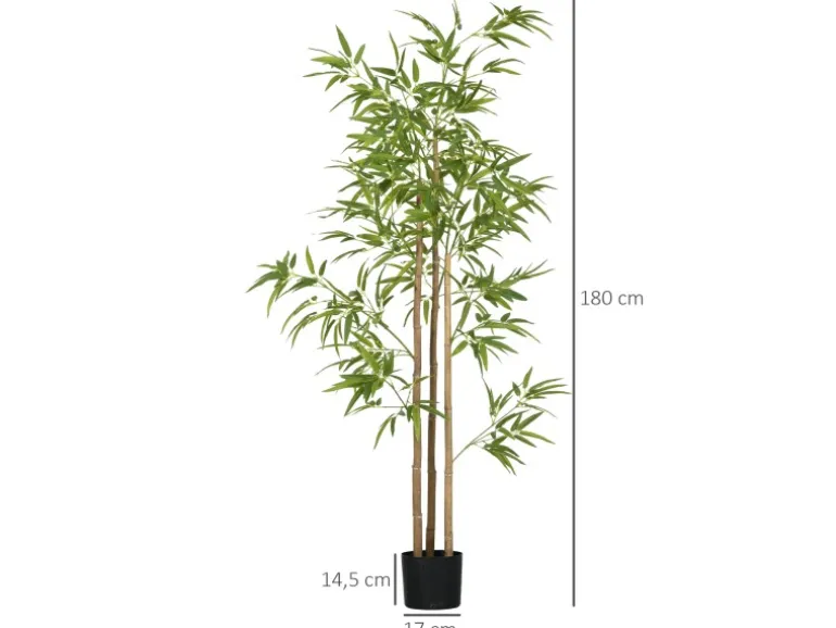 HOMCOM Künstliche Pflanze Kunststoff Metall Ø15 x 180H cm