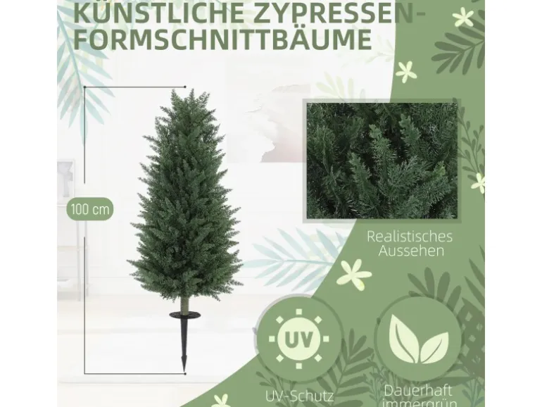 HOMCOM Künstliche Zypresse 2er-Set