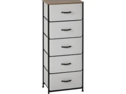 HOMCOM Kommode Sideboard mit 5 Klappbaren Schubladenschrank Grau