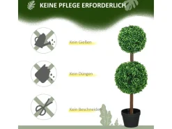 HOMCOM Kunstpflanze Kunststoff Zement 18L x 18B x 90H cm