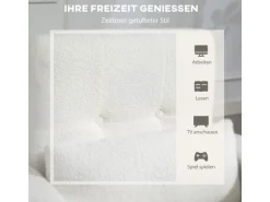 HOMCOM Loungesessel Sessel mit Lendenkissen Gepolstert Polstersessel Weiß