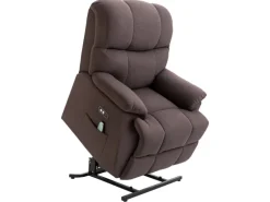 HOMCOM Massagesessel Polyester Holz Metall Schaumstoff Braun 83B x 95T x 105H cm