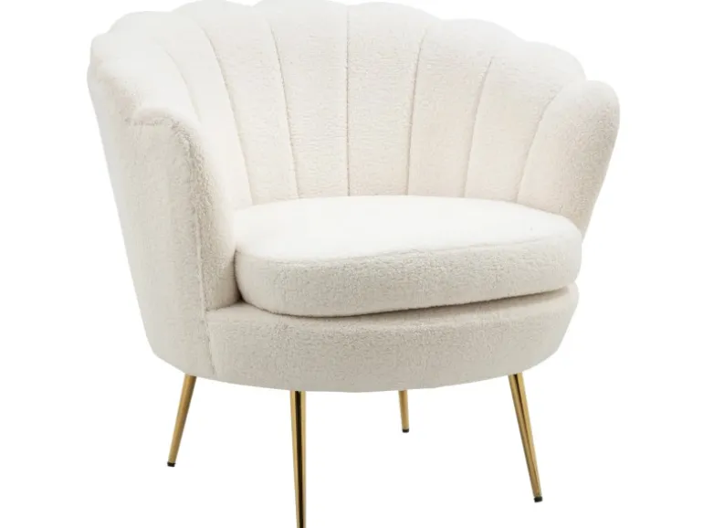 HOMCOM Polstersessel Polyester Schaumstoff Weiß 79L x 77B x 77H cm