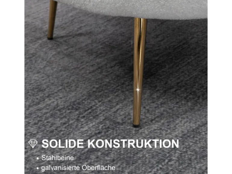 HOMCOM Polstersessel Polyester Schaumstoff Weiß 79L x 77B x 77H cm