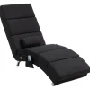 HOMCOM Relaxliege mit Massagefunktion Polyester Stahl 168L x 56B x 84H cm Schwarz