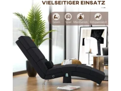 HOMCOM Relaxliege mit Massagefunktion Polyester Stahl 168L x 56B x 84H cm Schwarz
