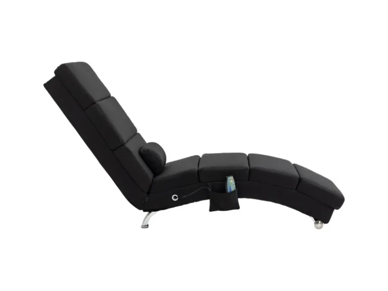 HOMCOM Relaxliege mit Massagefunktion Polyester Stahl 168L x 56B x 84H cm Schwarz