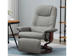 HOMCOM Relaxsessel Kunstleder Schaumstoff Grau L78 x B87 x H100 cm