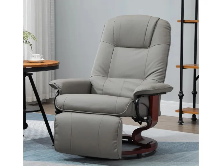 HOMCOM Relaxsessel Kunstleder Schaumstoff Grau L78 x B87 x H100 cm