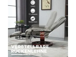 HOMCOM Relaxsessel Kunstleder Schaumstoff Grau L78 x B87 x H100 cm