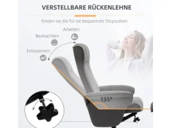 HOMCOM Relaxsessel mit Hocker Drehbar bis 150 kg Belastbar